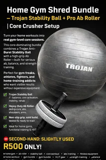 Trojan Exercise Ball + Ab Roller – Home Workout Bundle
