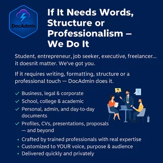 ⭐ DocAdmin – Fast, Secure &amp; Professional Document Help (Only $50 / R950 per document!)