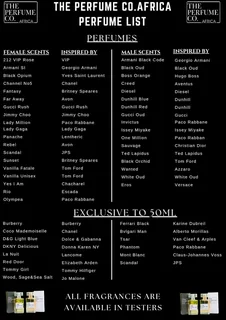 Perfumes Proudly made in South Africa