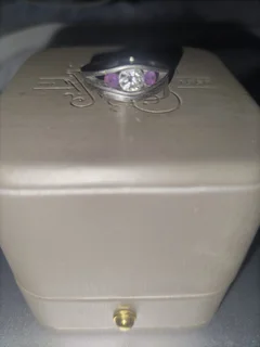 Diamond and Ametis wedding ring