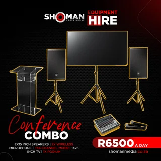Complete Conference Combo – Sound, Mic, Mixer & 75" Display