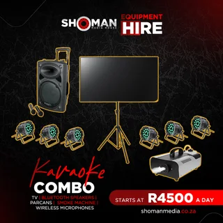 Karaoke Party Combo – TV, Bluetooth Speakers, Lights & Mics