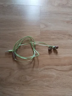 Green AUX earphones
