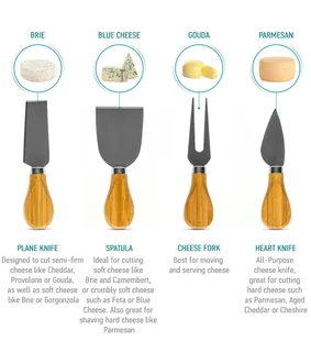 Serving Cheese Board &amp; Cheese Knife Tool Set