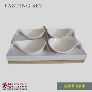 Maxwell &amp; Williams White Basics Bamboo Tasting Set