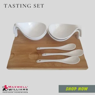 Maxwell &amp; Williams White Basics Bamboo Tasting Set