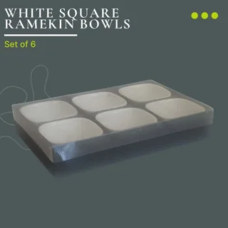 Porcelain Classic Square Bowls (Set of 6)