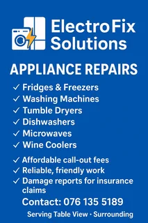 Appliance Repairs – Table View &amp; Surrounding Areas,Fridge regas, insurance claims