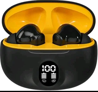 TWS Earbuds black and yellow