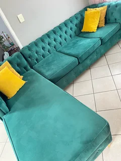 Green L couch