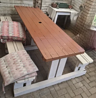 Patio table and seating