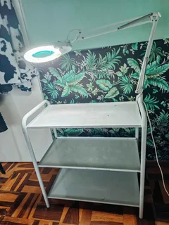 Salon Trolley with Magnifying Lamp