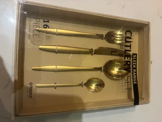 16 Piece Golden Cutlery Set Sleek Range