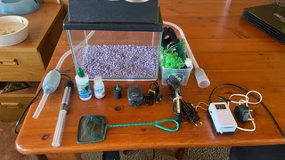 A fish tank with pump