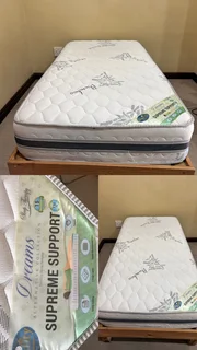 Single bed (mattress and wooden frame)