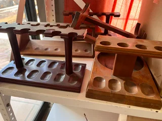 antique wooden pipe holders
