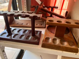 antique wooden pipe holders