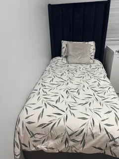 Single bed and headboard