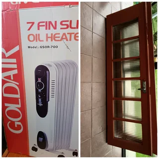 7Fin oil heater and doors x two