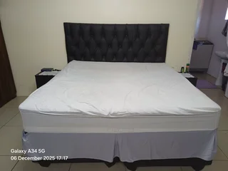 King size bedroom set with headboard and 2 2 drawer pedestals