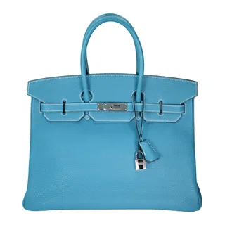 Hermès Togo Leather 35cm Birkin Bag Blue Jean