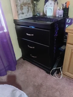 Black table with drawers