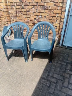 Plastic garden chairs
