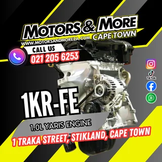 Toyota 1KR-FE Yaris 1.0L Engine For Sale