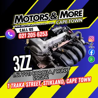 Toyota 3ZZ-FE 1.6 Corolla / RunX Vvti Engine For Sale