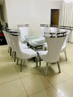 Stainless steel superwood chairs and table