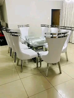 Stainless steel superwood chairs and table