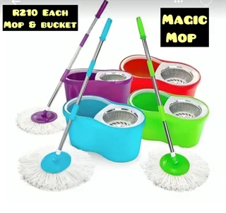 Cleaning Mops - Magic Mops with a bucket. Never touch water again 