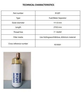 R120T Fuel Water Separator Filter Unit