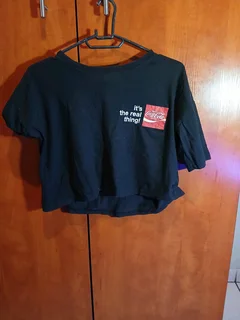 Black Coca-Cola Crop Top