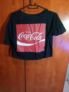 Black Coca-Cola Crop Top
