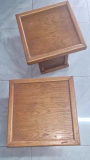 Solid oak table and stools