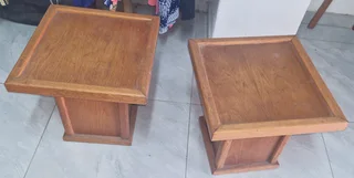 Solid oak table and stools
