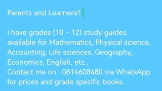 Study guides grades (10 - 12)