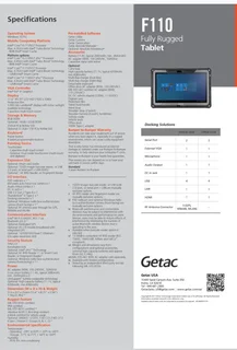 Getac F110G6- Fully Rugged Tablet- Unused - With accessories