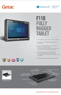 Getac F110G6- Fully Rugged Tablet- Unused - With accessories