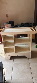 White Wooden trolley shelf