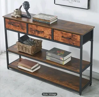 Wood storage cabinet with 3 drawers