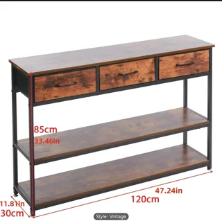 Wood storage cabinet with 3 drawers