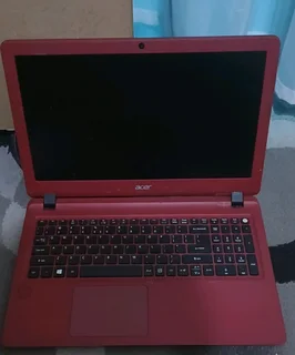 Black and Red Acer Laptop Intel