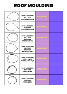 Toyota Roof Mouldings