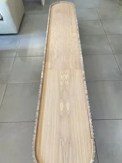 Once-Off Custom Oak Veneer Console / Bench with Fluted Detail