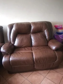 Brown sofas