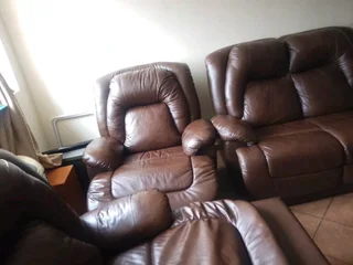 Brown sofas