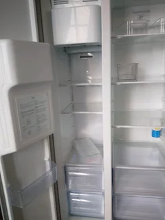 Black fridge.