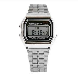 Old School Signature Retro Digital Wristwatch - Silver